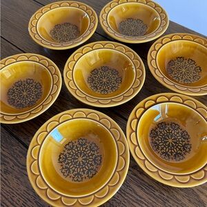 Vintage HOMER LAUGHLIN Coventry Castilian Rimmed Berry Bowl (7) MCM 6” Diameter